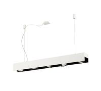 Suspension BADALONA LED 5X5,4W en aluminium et acier blanc et noir 1160x125x1500mm