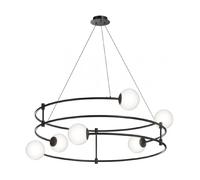 Suspension Balance Métal Noir 6 ampoules 32cm