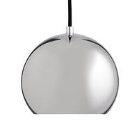 Suspension Ball métallique Ø18cm H 16cm/canopy chrome HxØ 2x10cm