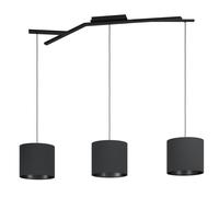 Suspension BALNARIO E27 3X40W en acier noir 1305x250x1500mm