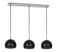 Suspension barre Cool noire/chrome 3 lumières E27 Luminex