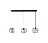 Suspension barre métal noir Danza 3xE27 40W Lucide
