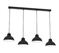 Suspension barre métal noire 105 cm 4xE27 Sven Luminex