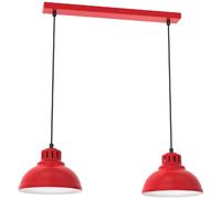 Suspension barre métal Sven Luminex rouge 65 cm 2xE27