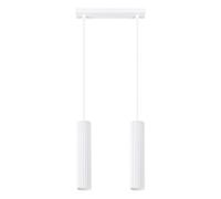 Suspension barre moderne blanche 2 spots GU10 Karbon