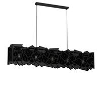 Suspension barre noire métal Camo grille 5xE27 Luminex