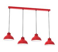 Suspension barre rouge mat 105 cm 4xE27 Sven Luminex
