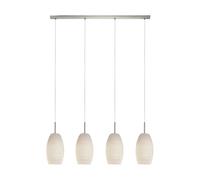 Suspension BATISTA 3 E27 4X40W en acier nickel mat 1020x120x1100mm