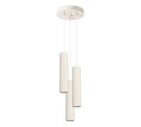 Suspension beige Ø20, 3 tubes striés GU10 Gravio Pure