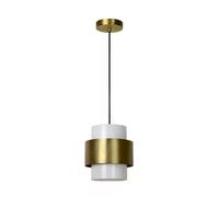 Suspension blanche anneau doré Firmin E27 40W Lucide