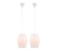 Suspension blanche Lampe de salle à manger suspendue Lampe à suspendre Salon, métal plastique, 1x E27, DxH 30x150 cm, 2 pièces