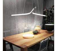 Suspension blanche LED Lampe à suspendre de table à intensité variable, optique à trois étoiles, aluminium, 44W 3400lm 3000K, DxH 70x200cm, Fabas Luce 3546-40-101