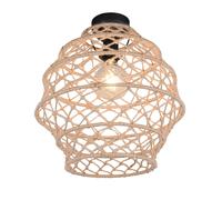 Suspension boh?me beige et noire en fibre de chanvre 1xE27 10W HIVE RL