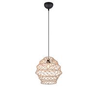 Suspension boh?me beige et noire, petit abat-jour en fibre de chanvre, 1xE27 10W HIVE