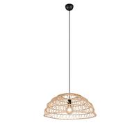 Suspension boh?me marron-noir grand abat-jour en papier tressé E27 40W