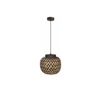 Suspension bohème bambou Ø30 E27 Elaine noire Reality