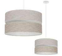 Suspension bohème blanche simple - Abat-jour en lin - Style naturel - E27 - Pour salon, chambre à coucher, cuisine - Fabriqué en Pologne