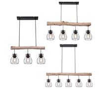 Suspension bois noir salle à manger lampe vintage rétro suspension bois table à manger, treillis métal poutres en bois, douilles E27