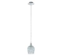 Suspension BONARES 1 en métal chromé et verre cristal 1xE27 60W