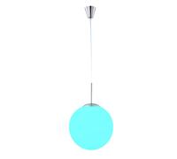 Suspension boule de verre blanche suspension dimmable avec télécommande Lampe de table à manger LED, changement de couleur RVB, 9W 806lm blanc chaud, DxH 30x180 cm