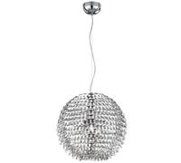 Suspension boules lumineuses boule lumineuse chrome design suspension, métal, 1x LED 11W 1055Lm blanc chaud, DxH 30x150 cm