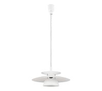Suspension BRENDA E27 1X60W en matière synthétique blanc et chrome D430mm