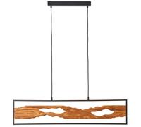 Suspension - Brilliant - Chaumont - 150x100x8,5cm - noir et bois - LED intégrée 20W - aluminium métal et bois