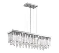 Suspension CALAONDA en cristal et acier inoxydable 1xG9 halogène
