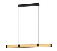 Suspension CAMINARRO LED 22W en acier et bois noir et marron 1775x50x1500mm