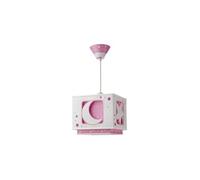 Dalber Lustre Chambre Enfant Moonlight lune et étoiles Rose, lampe suspension enfant, 63232S, E27