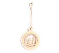 Suspension Cercle Bonhomme Foret Bois 130x105x6mm