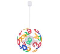 Suspension chambre d'enfant lampe suspendue lettres lampe pour enfant en forme de boule, plastique coloré, douilles 4x E14, DxH 35x120 cm