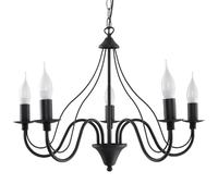 Suspension chandelier noire 5xE14 PALADA Pure Lume