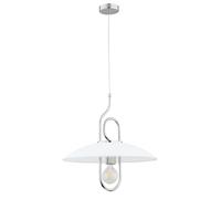 Suspension Chee chromée-blanche 1xE27x60W, métal, dimensions : 90x47x47 cm, IP20, Alfa