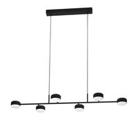 Suspension CLAVELLINA LED 6X7W en acier noir 1200x400x1100mm