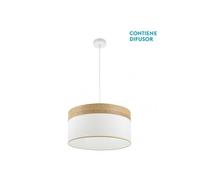 Suspension Cloe 2xe27 Blanc/Blanc-Bois Clair Regx50x50 Cm