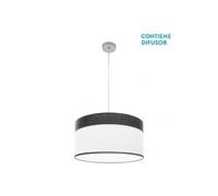 Suspension Cloe 2xe27 Chrome/Blanc-Noir Bois Regx50x50 Cm