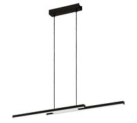 Suspension connectée FRAIOLI-Z LED 2X17W en aluminium noir 1055x100x1200mm