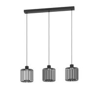 Suspension connectée GINESTRONE-Z LED 3X3,7W en acier noir 900x200x1100mm
