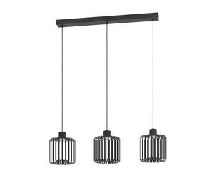 Suspension connectée GINESTRONE-Z LED 3X3,7W en acier noir 900x200x1100mm