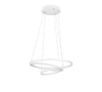 Suspension connectée LOBINERO-Z LED 43,2W en aluminium et acier blanc D580mm