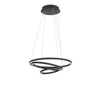 Suspension connectée LOBINERO-Z LED 43,2W en aluminium et acier noir D580mm