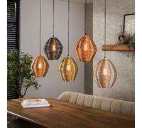 Suspension contemporaine en métal coloré 5 lampes BOW
