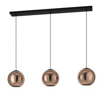 Suspension CORDOBA E27 3X40W en acier noir 1255x245x1500mm