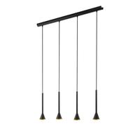 Suspension CORTADERAS GU10 4X4,8W en acier noir et or 1130x85x1500mm