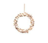 Suspension couronne de coquillages blancs 12 cm déco marine
