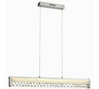 Suspension cristaux de verre suspension chrome suspension réglable en hauteur, 1x LED 20 watt 1800 lumens blanc chaud, L 78 cm