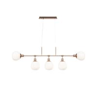 Suspension cuivre 5 globes blancs Maytoni Erich E14