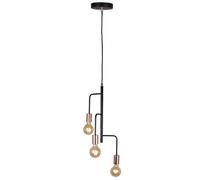 Suspension cuivre noir suspension à 3 lampes rétro, métal, 3x douilles E27, DxH 28x172 cm