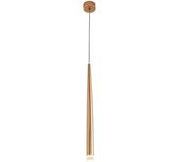 Suspension Cylindrique Dorée en Aluminium 3 W, Luminaire LED à Long Tube, Lanterne Encastrée Antirouille, H: 30cm, White Light
